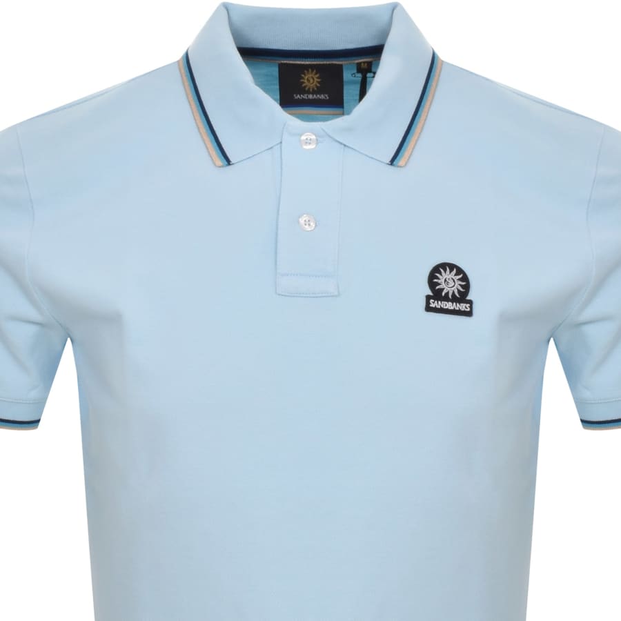 Image number 2 for Sandbanks Badge Logo Polo T Shirt Blue