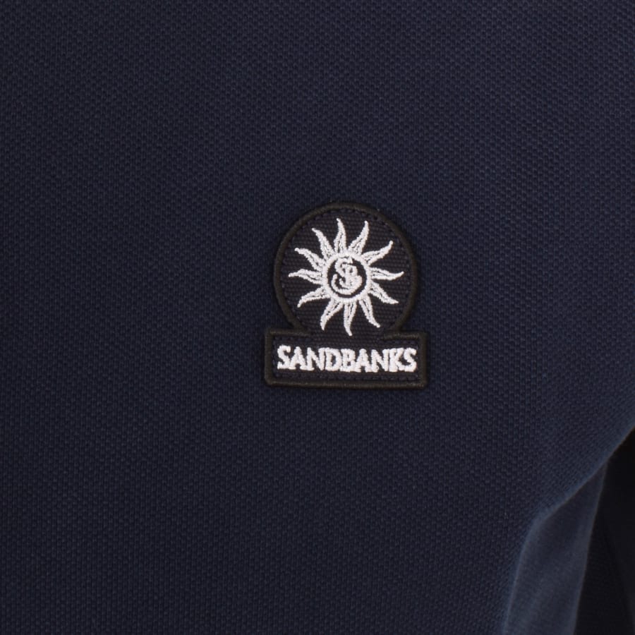 Image number 3 for Sandbanks Badge Logo Polo T Shirt Navy
