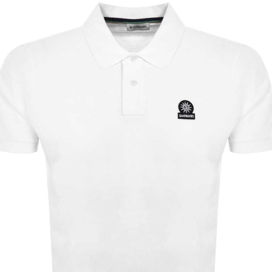 Image number 2 for Sandbanks Badge Logo Polo T Shirt White