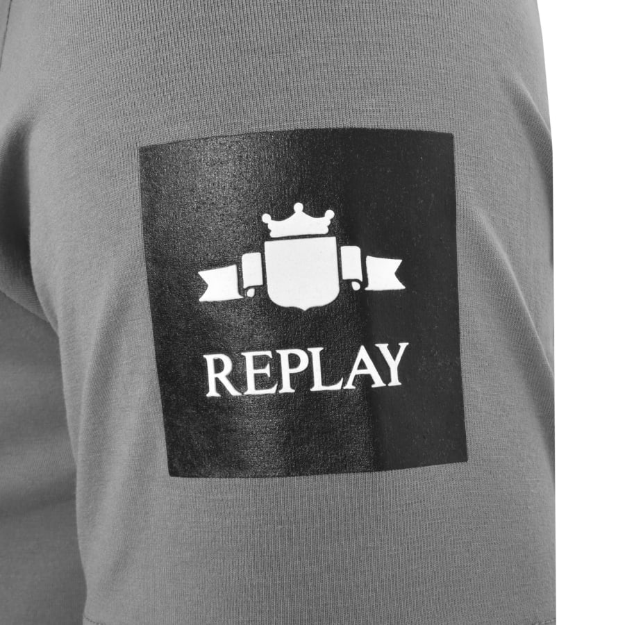 Image number 4 for Replay Logo T Shirt Grey