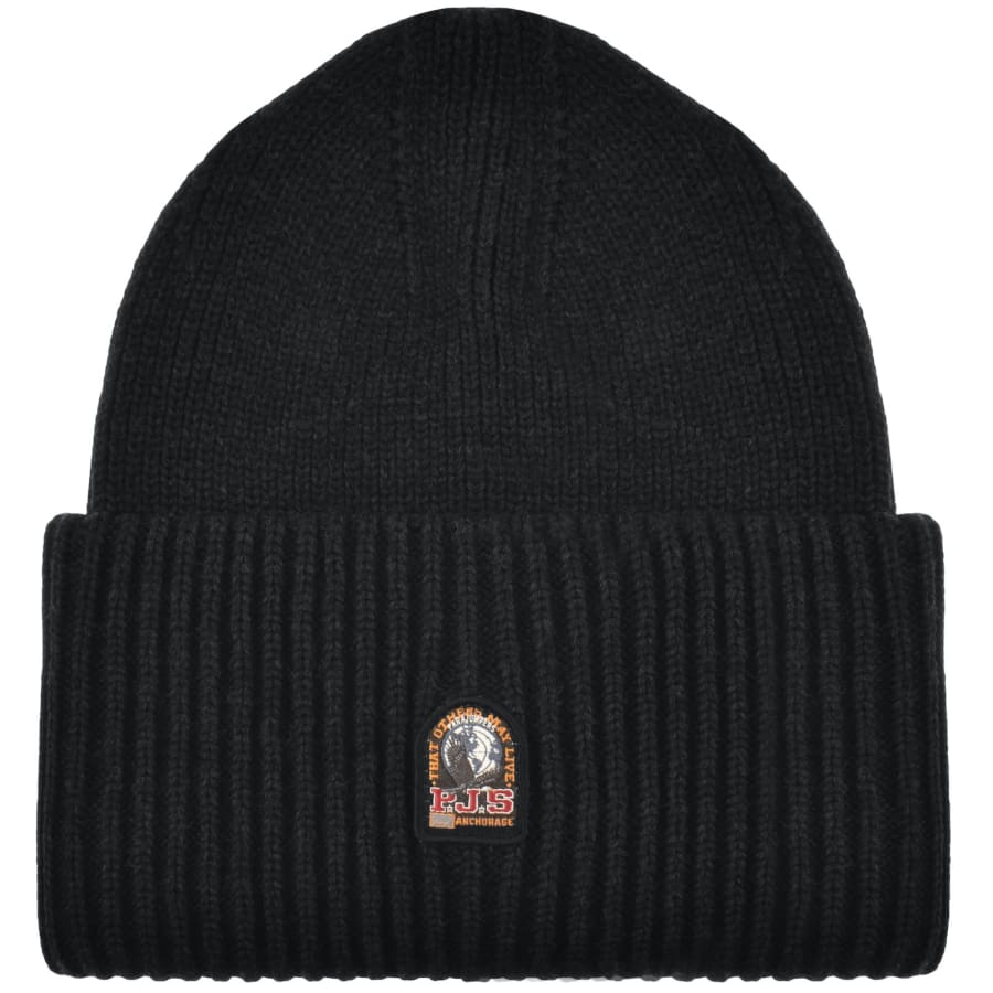 Image number 1 for Parajumpers Ribbed Beanie Street Hat Black