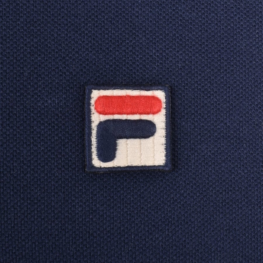 Image number 3 for Fila Vintage Tipped Rib Basic Polo T Shirt Navy