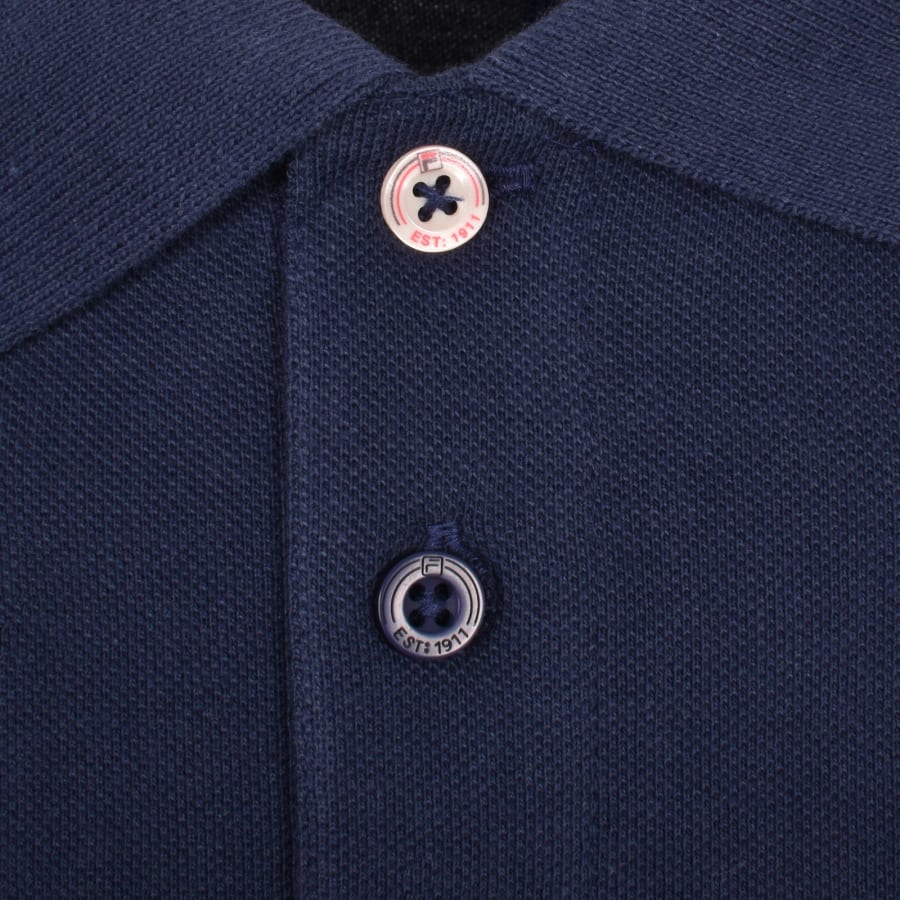 Image number 5 for Fila Vintage Tipped Rib Basic Polo T Shirt Navy
