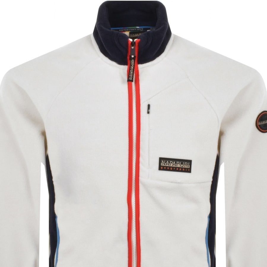 Image number 3 for Napapijri T Dolent Full Zip Loose Fit Fleece Cream