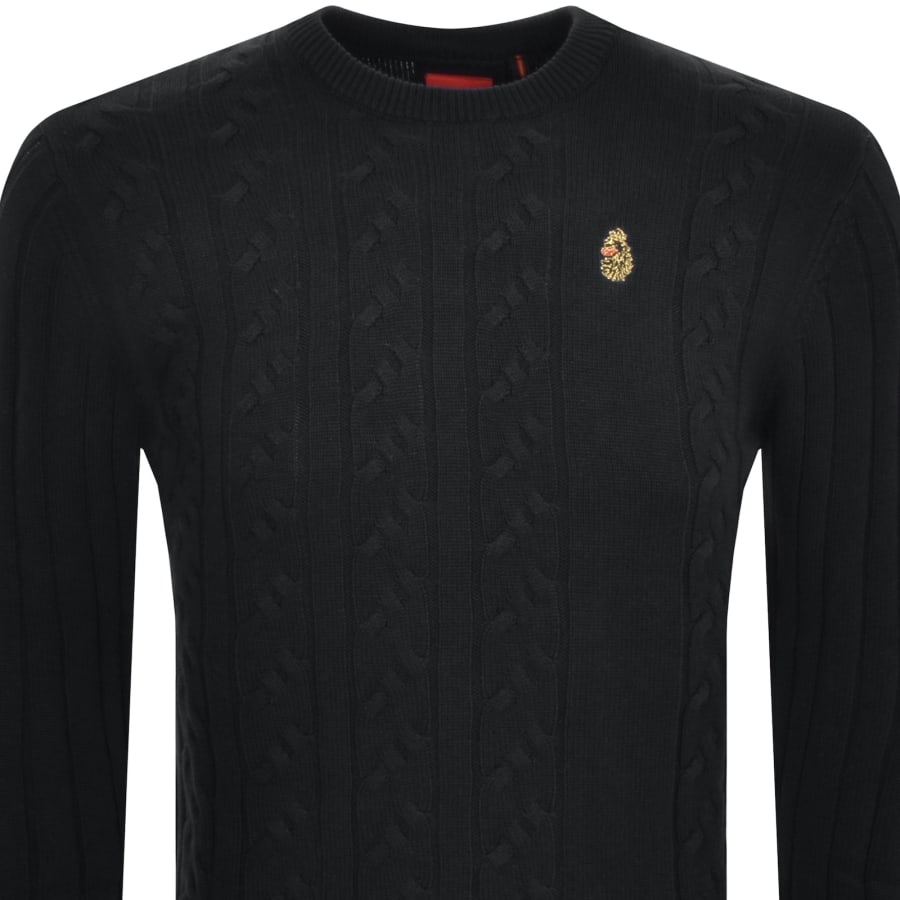 Luke 1977 Morden Crew Neck Jumper Black Mainline Menswear