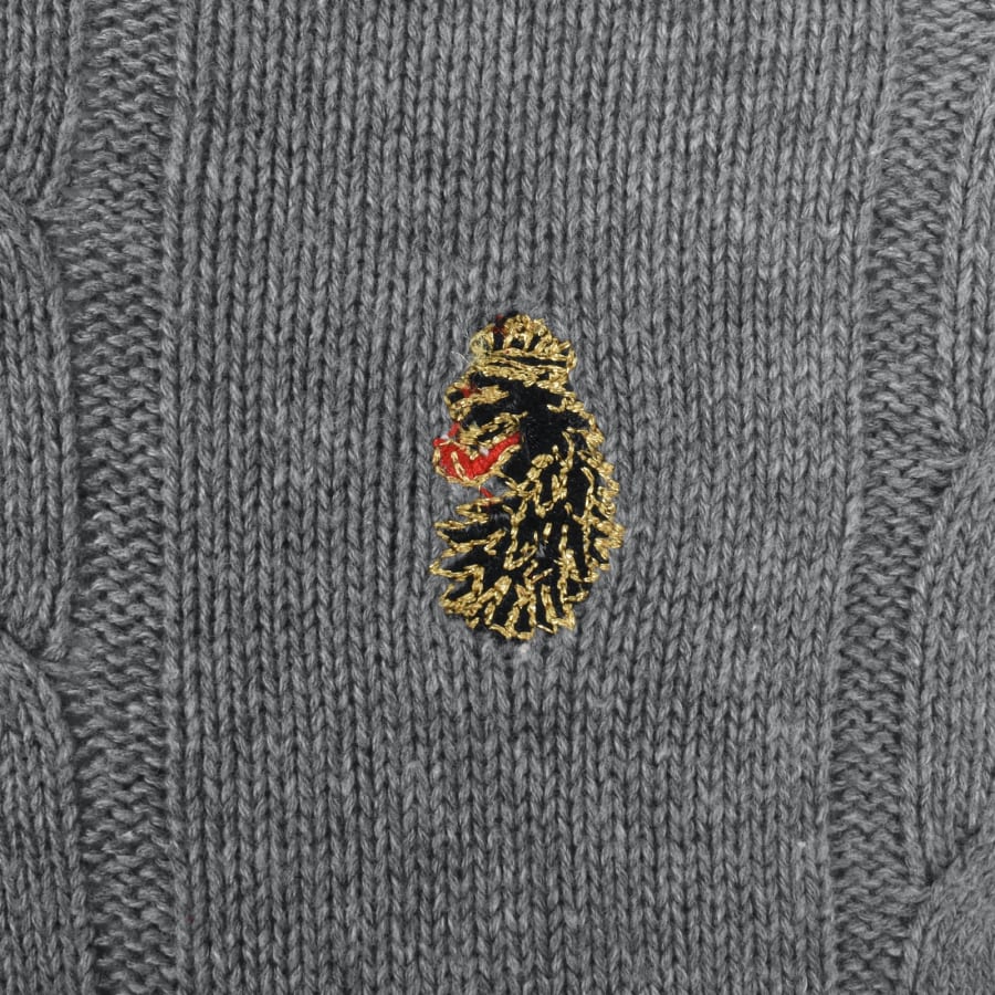 Image number 3 for Luke 1977 Morden Crew Neck Jumper Grey