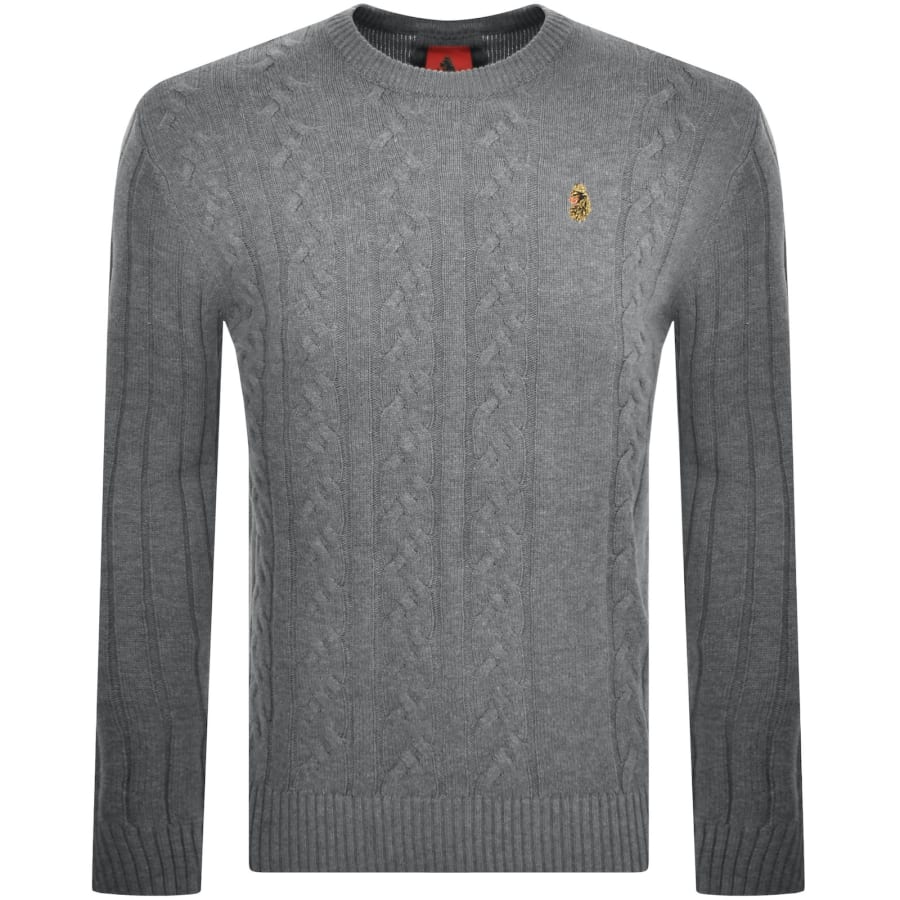 Image number 1 for Luke 1977 Morden Crew Neck Jumper Grey