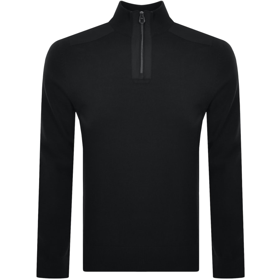 Luke 1977 Heddon Quarter Zip Jumper Black Mainline Menswear