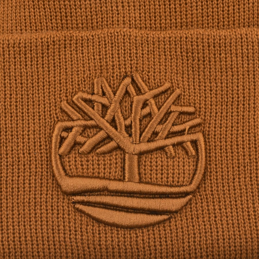 Image number 3 for Timberland Tonal Embroidery Beanie Brown