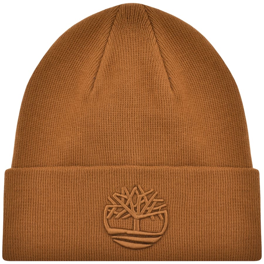 Image number 1 for Timberland Tonal Embroidery Beanie Brown