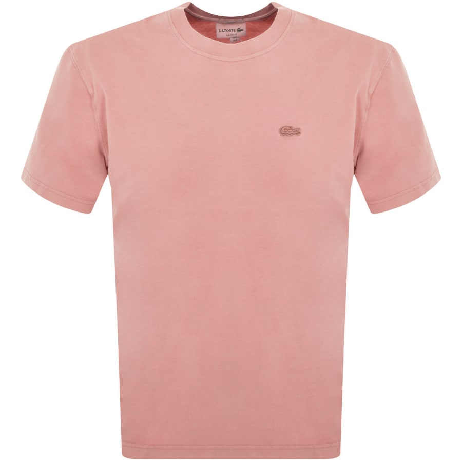 Lacoste Crew Neck T Shirt Pink Mainline Menswear Denmark