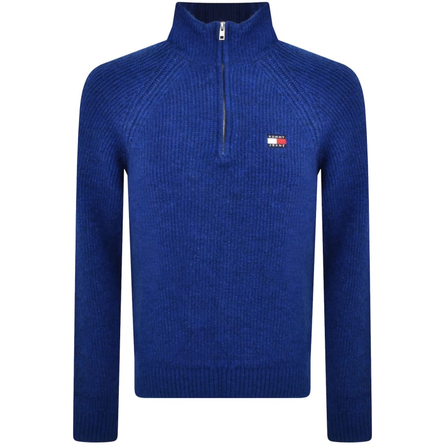 Tommy Jeans Quarter Zip Knit Jumper BlueTommy Jeans Quarter Zip Knit Jumper Blue Male X Large