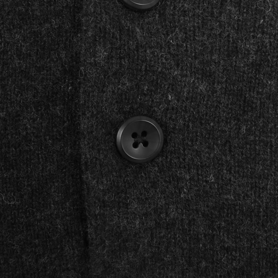 Image number 3 for Calvin Klein Wool Knit Polo Black Heather