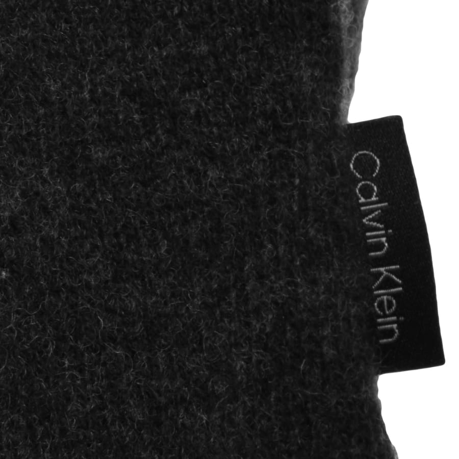 Image number 4 for Calvin Klein Wool Knit Polo Black Heather