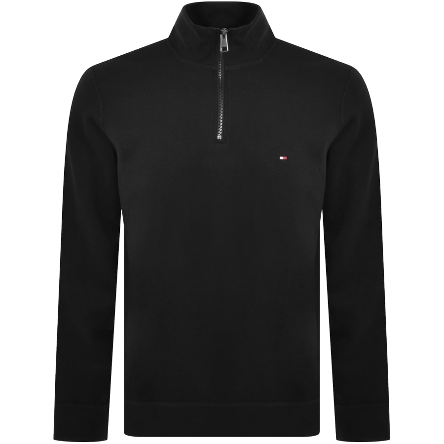 Tommy Hilfiger Essential Fleece 1 4 Zip Mens Size UK Medium MW0MW37233 BDS Black