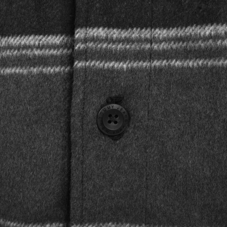 Image number 4 for Tommy Jeans Check Sherpa Overshirt Black