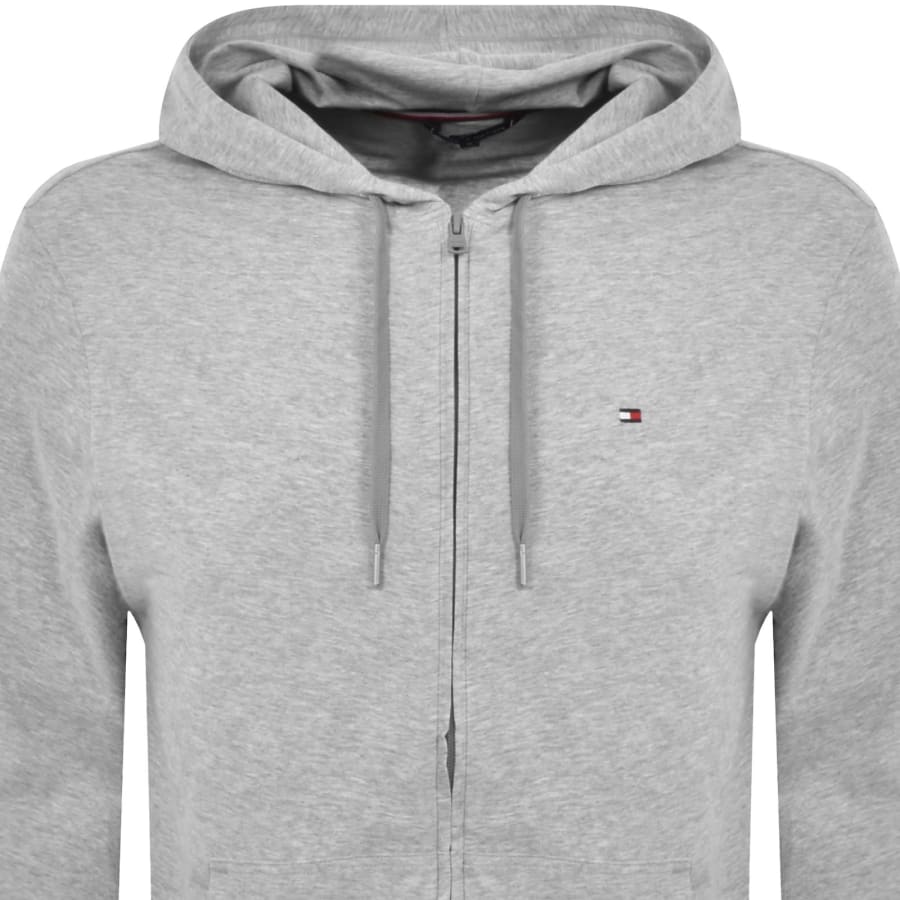 Grey tommy hilfiger zip up hoodie deals
