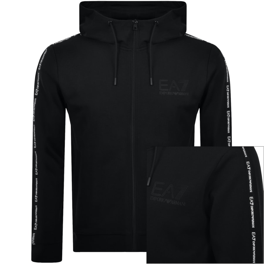 EA7 Emporio Armani Full Zip Logo Hoodie Black