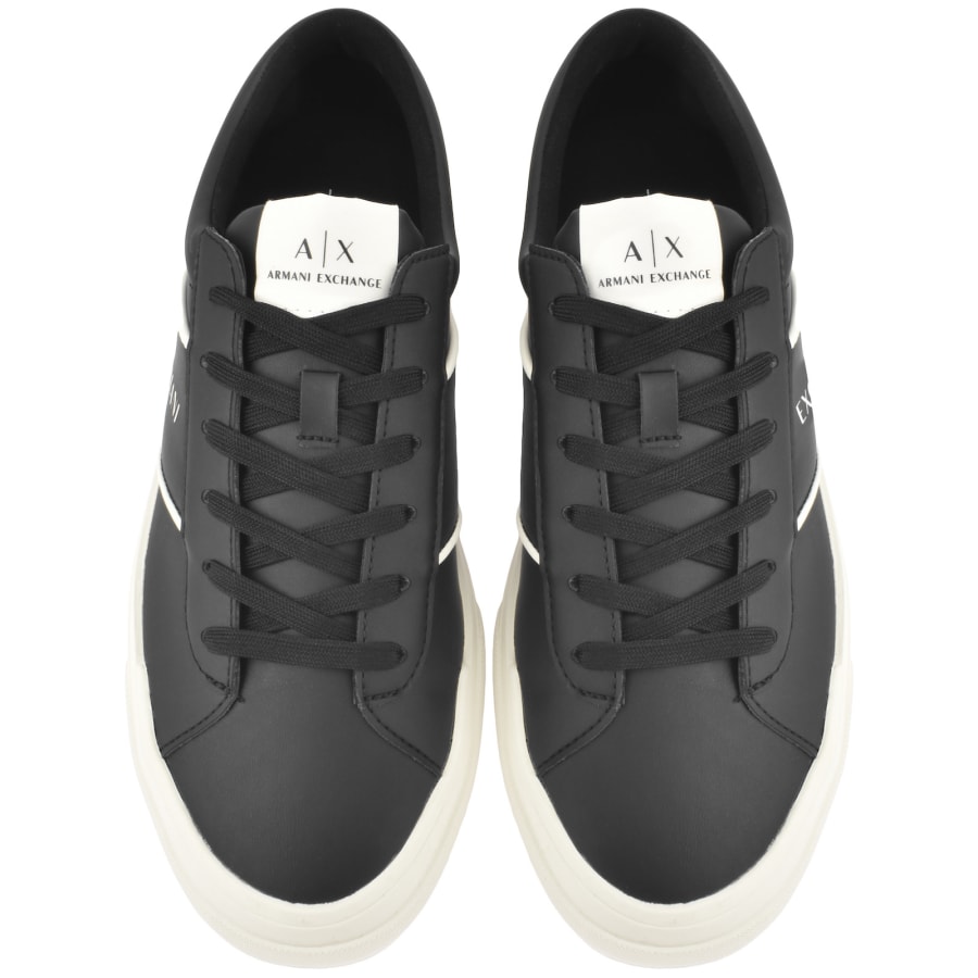 Image number 3 for Armani Exchange Logo Trainers Black
