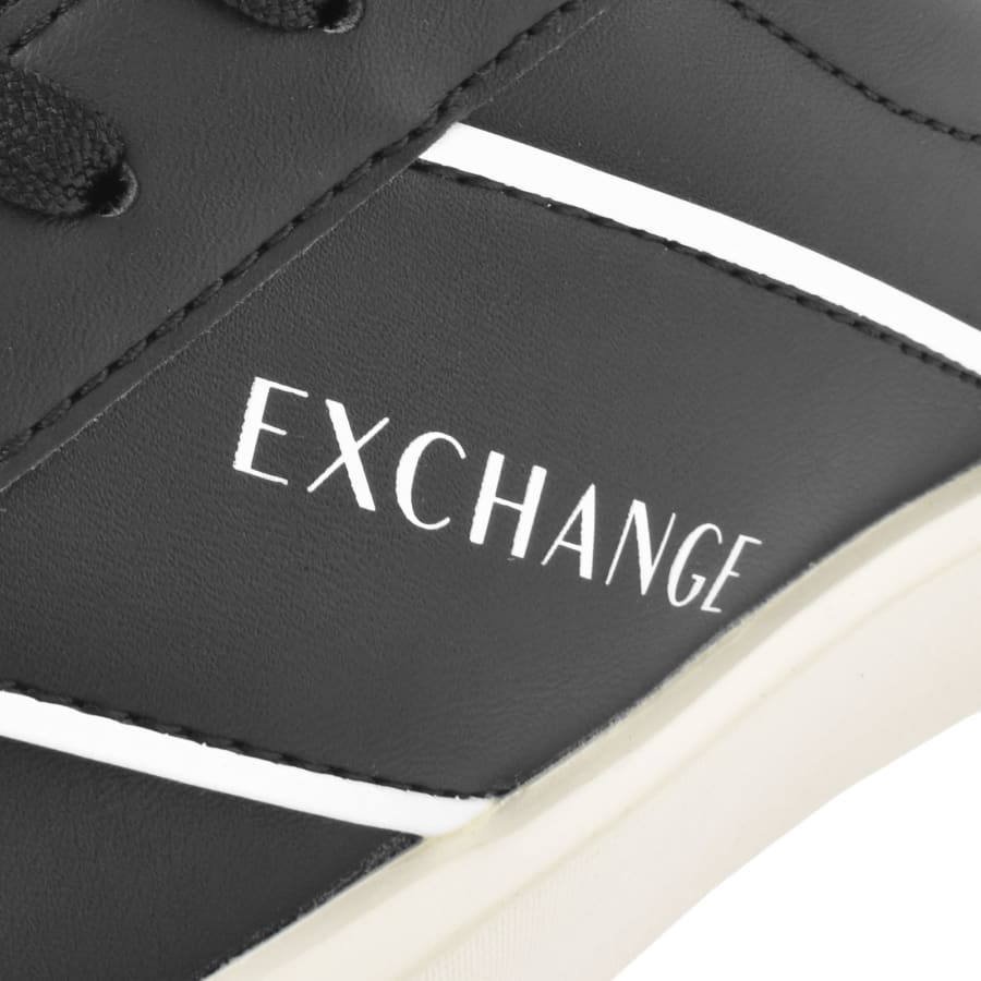 Image number 4 for Armani Exchange Logo Trainers Black