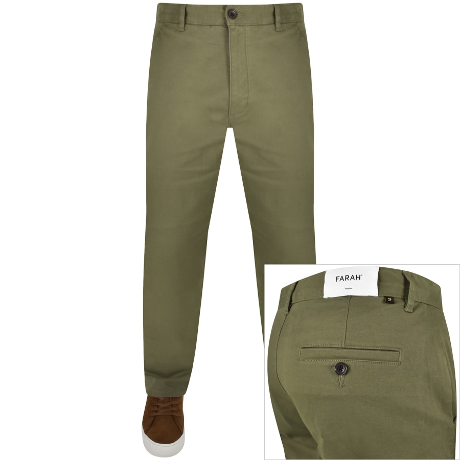 Farah Vintage Norwood Regular Chino Trousers Green Mainline Menswear United States