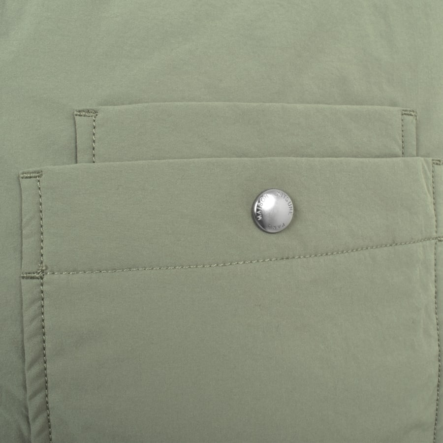 Image number 4 for Maison Kitsune Logo Overshirt Green