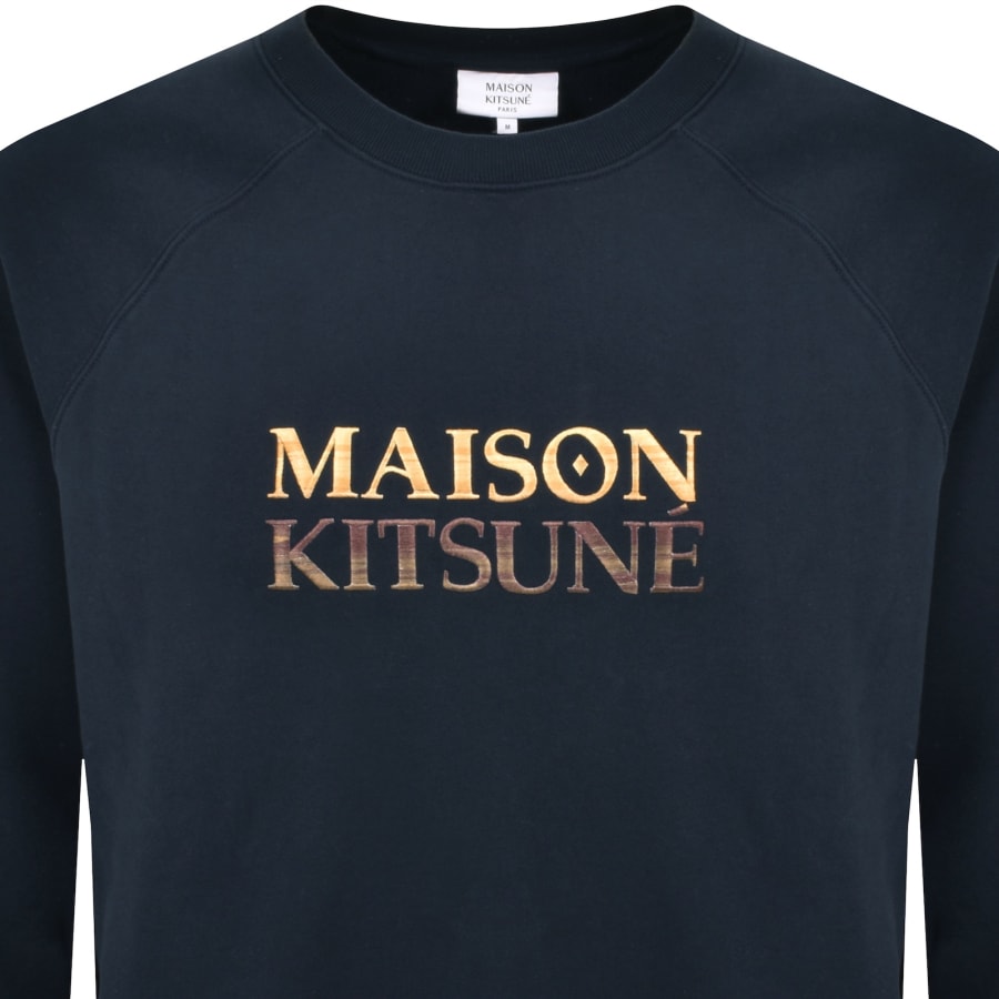 Image number 2 for Maison Kitsune Gradient Sweatshirt Navy