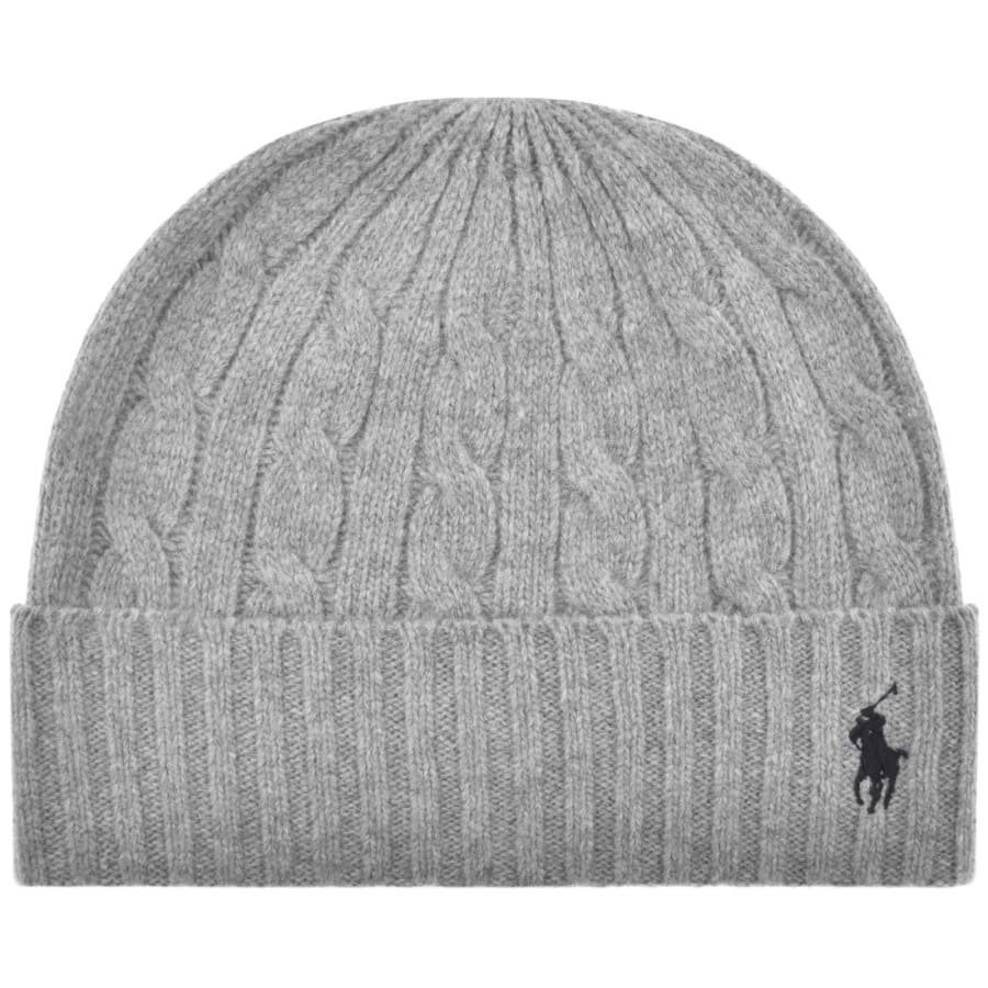 Ralph Lauren Cable Beanie Hat Grey Mainline Menswear Denmark