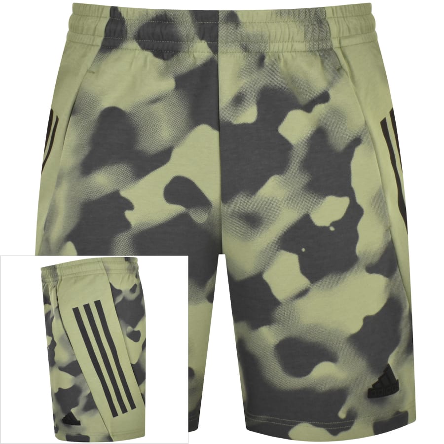 Image number 1 for adidas Sportswear Camo Regular Fit Shorts Green