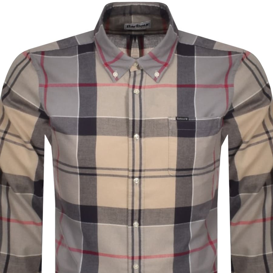 Image number 2 for Barbour Glen Check Long Sleeved Shirt Beige