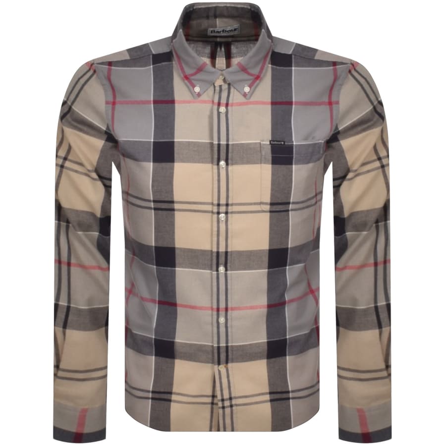 Image number 1 for Barbour Glen Check Long Sleeved Shirt Beige