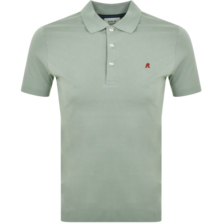 Replay Short Sleeved Polo T Shirt Green Mainline Menswear