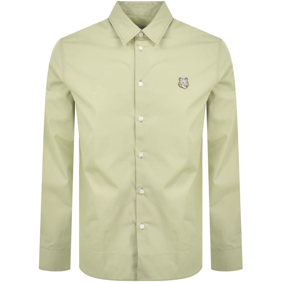 Image number 1 for Maison Kitsune Bold Fox Head Relaxed Shirt Green