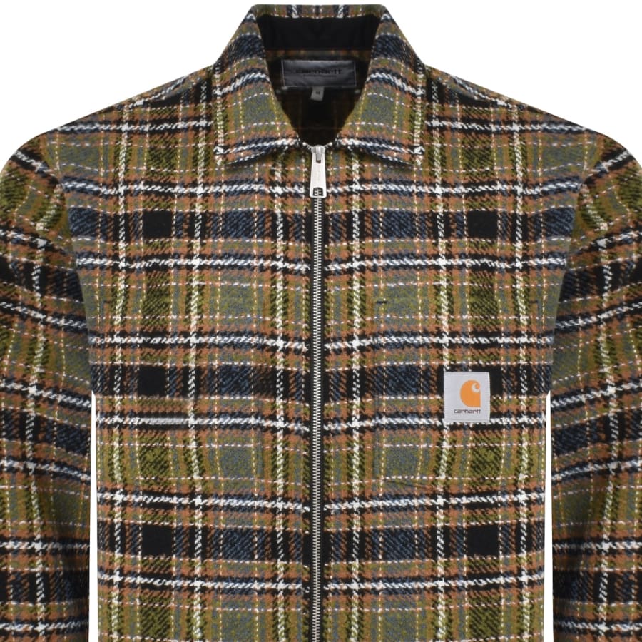 Image number 2 for Carhartt WIP Stroy Check Overshirt Green