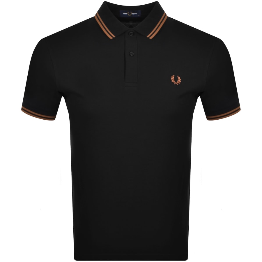 Black fred perry polo shirt online