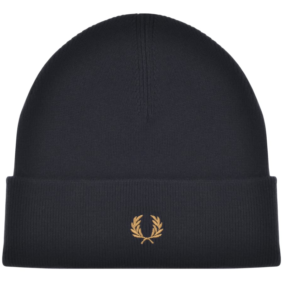 Fred Perry Classic Beanie Hat Navy Mainline Menswear