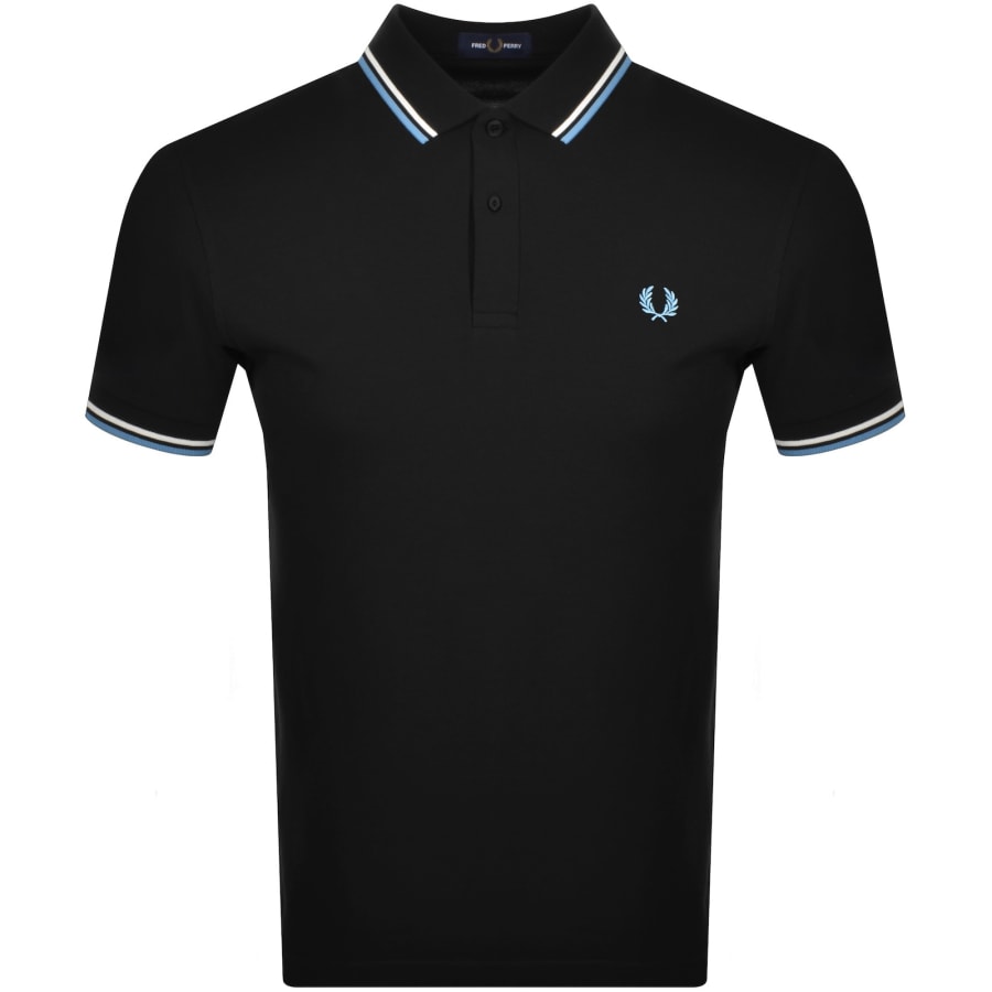 Fred Perry Twin Tipped Polo T Shirt Black Mainline Menswear