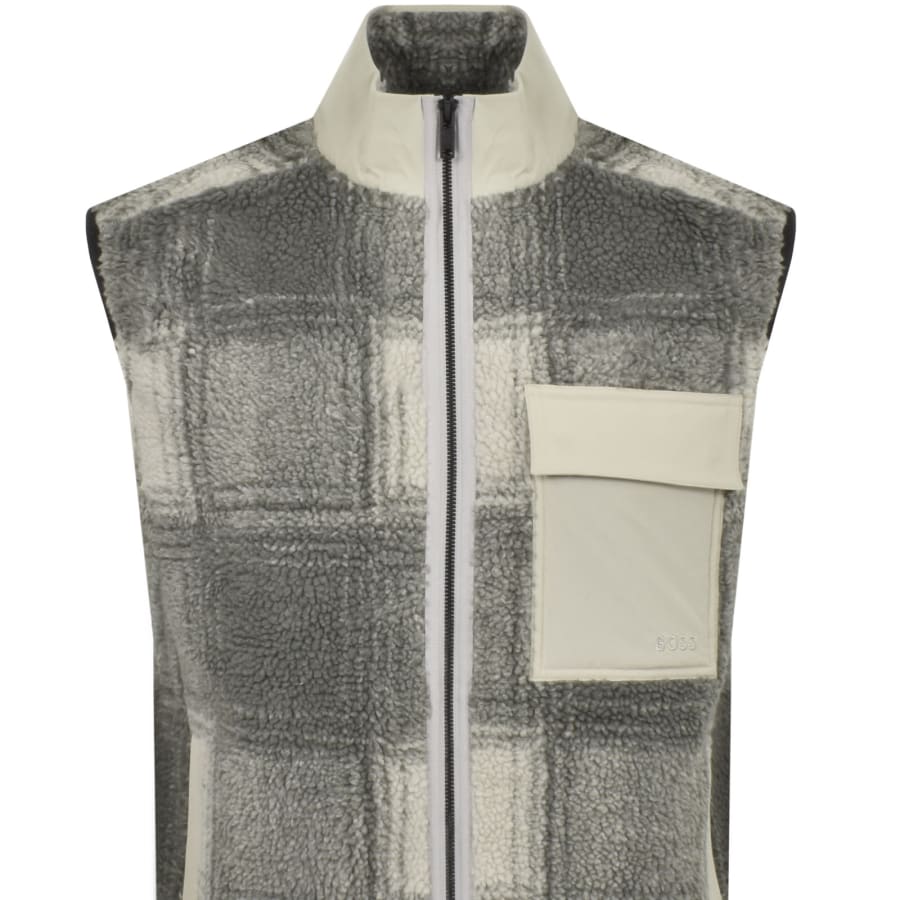 Image number 2 for BOSS Ze Check Gilet Beige