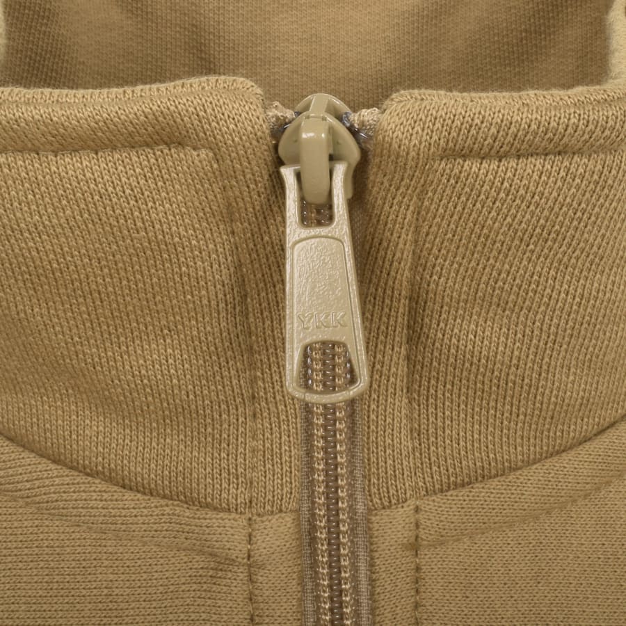 Image number 4 for Carhartt Half Zip Script Logo Sweatshirt Brown