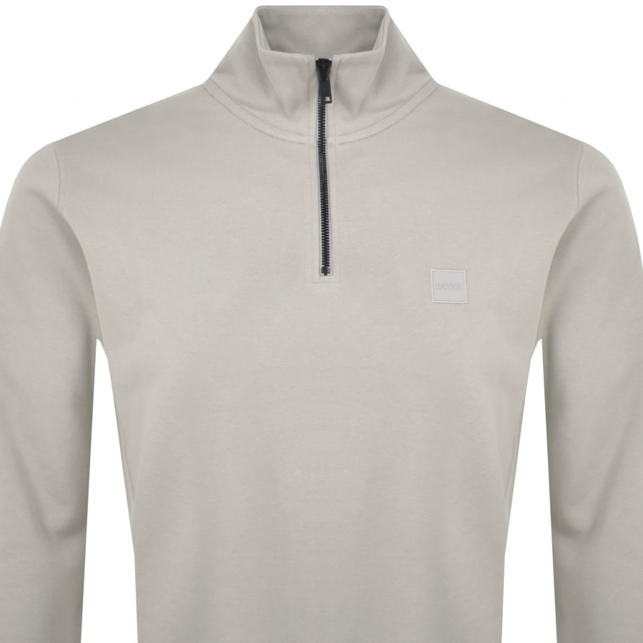 Image number 2 for BOSS Zetrust Quarter Zip Sweatshirt Beige