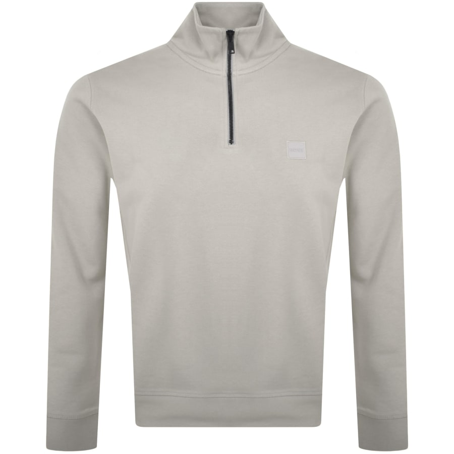 Image number 1 for BOSS Zetrust Quarter Zip Sweatshirt Beige