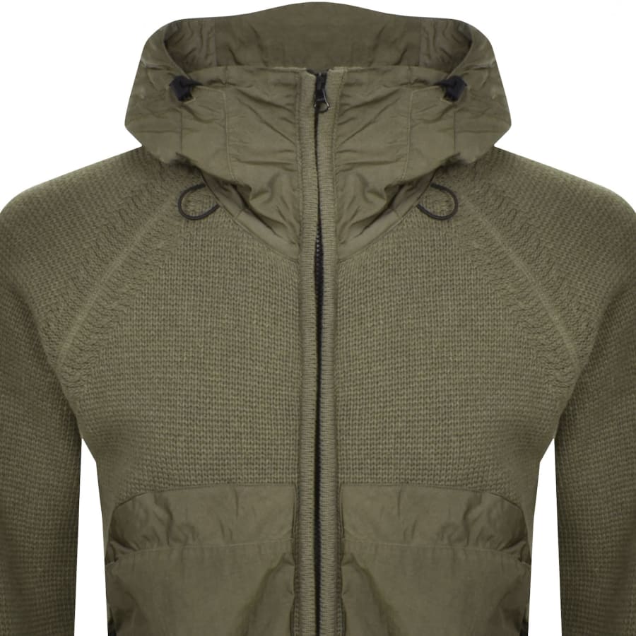 C.P. Company Lambswool Mixed Hooded Full Zip Knit Hoodie Walnut L Men