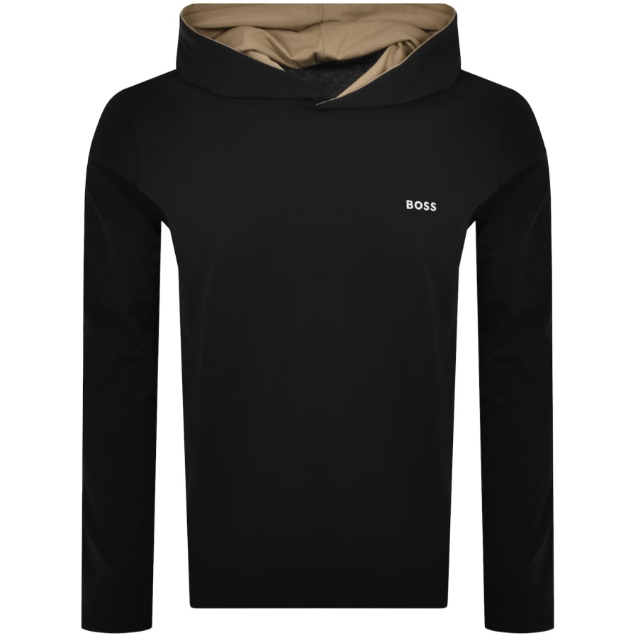 BOSS Long Sleeve Hooded T Shirt Black