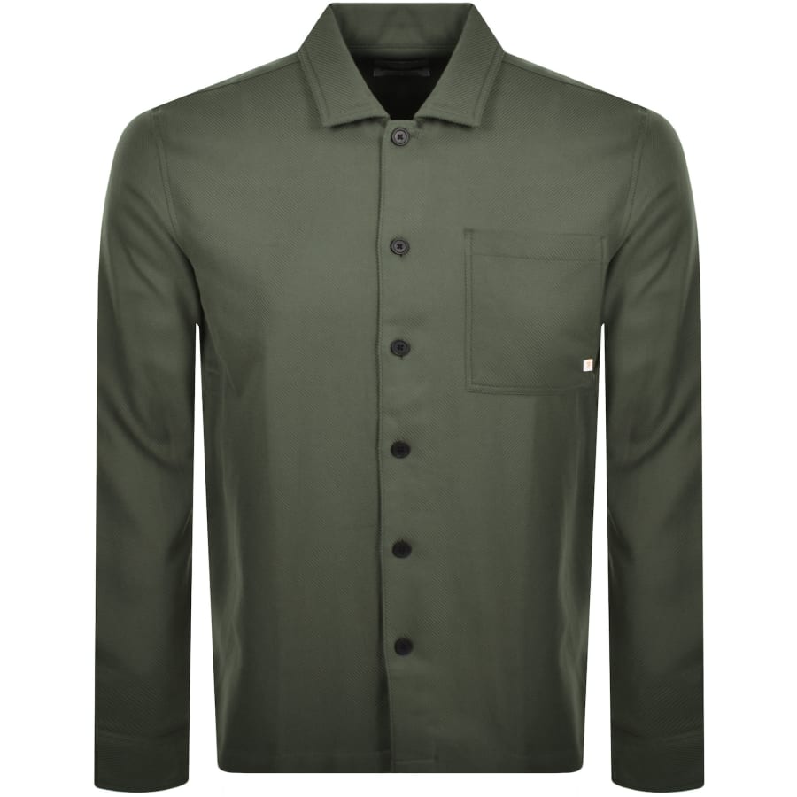 Image number 1 for Farah Carrigan Overshirt Green