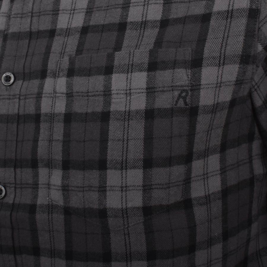Image number 3 for Replay Checked Long Sleeved Shirt Grey