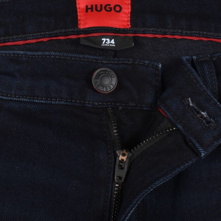 Image number 5 for HUGO 734 Extra Slim Jeans Dark Wash Blue