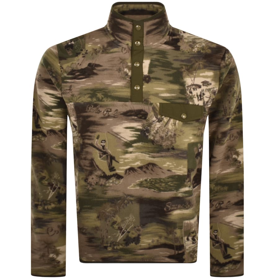 Image number 1 for Ralph Lauren Fleece Sweatshirt Green