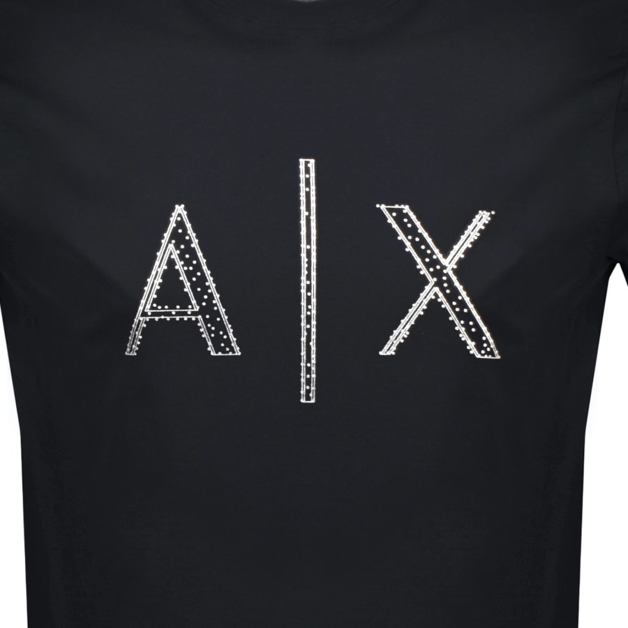 Image number 3 for Armani Exchange Logo T Shirt Navy