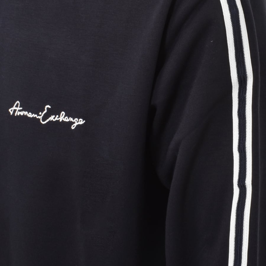 Image number 3 for Armani Exchange Crew Neck Logo Sweatshirt Navy