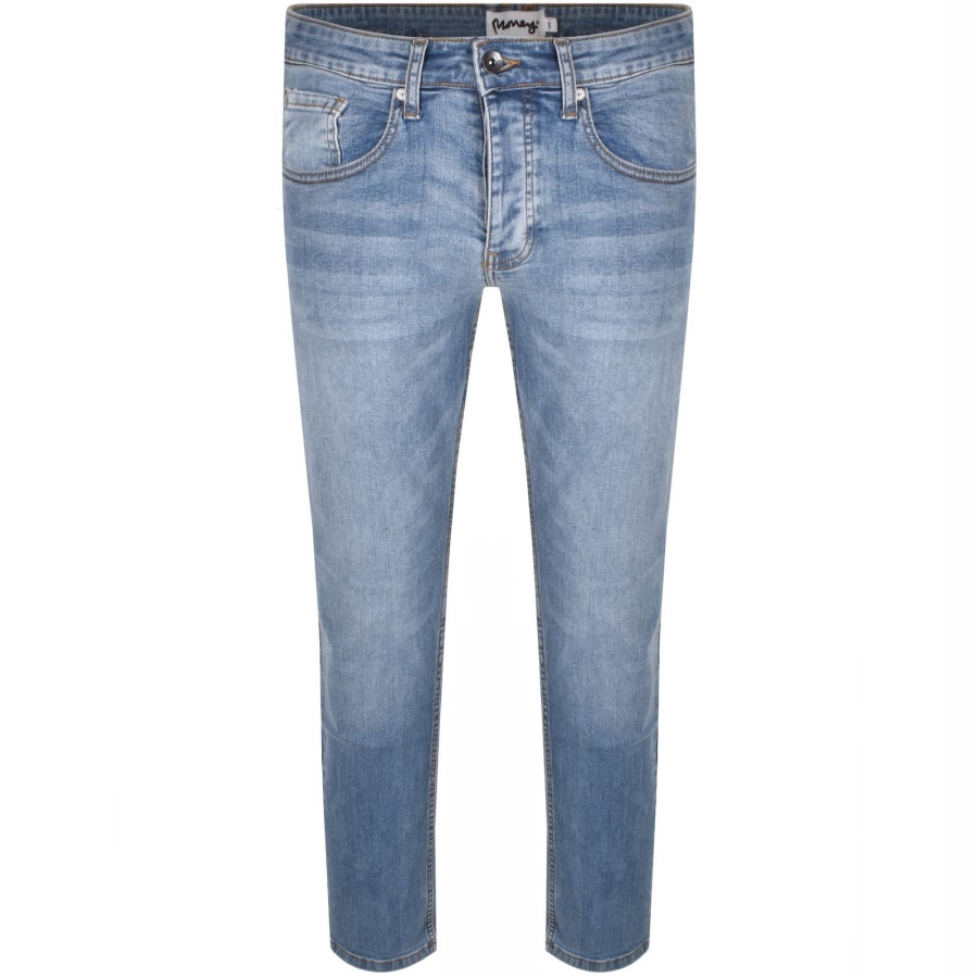 Image number 2 for Money Ape Embossed Slim Fit Jeans Blue